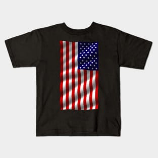 Wavy American flag Kids T-Shirt